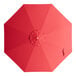 A red umbrella canopy with a hole in the center.