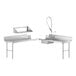 A stainless steel sink and counter on a Regency dishtable.