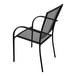 A black steel mesh Holland Bar Stool outdoor chair.