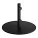 A black round steel Lancaster Table & Seating umbrella base.