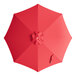 A red umbrella with a white handle.