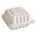 A white plastic Choice hinged take-out container with 1 compartment.