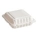 A white square Choice plastic hinged take-out container with a white border.