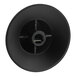 A close-up of a black circular Hatco Knob with a hole in the center on a metal base.