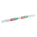 A white Table Mate plastic table cover roll with a red and green holly bow floral design.