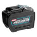 A black and blue Makita 40V Max XGT lithium-ion battery.