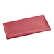 A red plastic bag on a white background with a pink Table Mate logo.