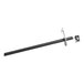 A black metal rod with a black cable and white connector.
