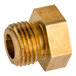 A gold nut with a threaded brass male connector.