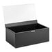 A Room360 London black faux leather storage box with clear top.