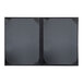 A black rectangular H. Risch, Inc. menu cover with black corners and panels.