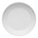 A white porcelain coupe bowl with a rim on a white background.