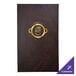 A brown leather H. Risch, Inc. menu cover with gold text.