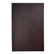 A close up of a brown leather menu cover with wrinkles.