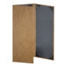 A brown and black rectangular menu cover with a brown border.