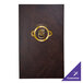 A brown leather H. Risch, Inc. menu cover with gold text.