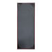 A rectangular grey menu cover with a red border.