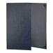 A navy blue H. Risch, Inc. menu cover with a black leather border.
