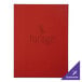 A red leather H. Risch, Inc. menu cover with a white logo.