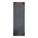 A rectangular black menu cover with a wooden frame.