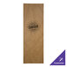 A brown rectangular cardboard menu cover with black customizable text.