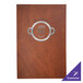 A brown leather H. Risch, Inc. menu cover with a logo.
