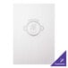 A white paper menu cover with a logo on it.