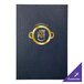 A navy H. Risch, Inc. menu cover with a logo on it.