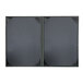 A green menu cover with black corners and a black border.