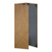 A brown rectangular menu cover with black corners.