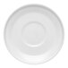 A white Libbey porcelain saucer with a small rim.