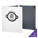 A white H. Risch, Inc. menu cover with a logo on it.