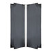 A white menu cover with black and silver trim and six panels.