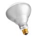 A clear Hatco infrared lamp bulb with a gold base.
