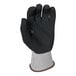 A pair of gray Armor Guys Kyorene work gloves with black and gray palms.