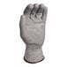 A gray HDPE work glove with a gray polyurethane palm coating.