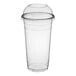 A clear plastic Choice cold cup with a dome lid.