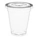 A Choice clear plastic cup with a flat lid.