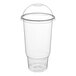 A clear plastic Choice cold cup with a dome lid.