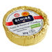 A round gold foiled portion packet of Echire butter with a white label.
