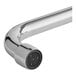 A chrome Deck-Mounted Pre-Rinse Faucet with a black pipe and 12" Add-On Faucet.