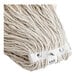 A close-up of a Lavex natural cotton mop head with strings.