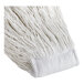 A close-up of a white Lavex rayon mop head.