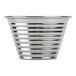 An American Metalcraft stainless steel round ribbed sauce cup.