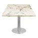 A white and gold Art Marble Furniture Calacatta Sintered Stone table top.