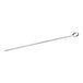 A close-up of a Choice stainless steel flat skewer.