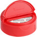 A 53/485 red plastic spice lid with dual-flappers and induction liner with 13 holes.