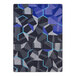 A Joy Carpets violet area rug with a blue and black geometrical pattern.