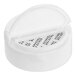 A white 53/485 dual-flapper spice lid with 3 holes.