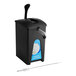 A black plastic rectangular ServSense ranch pouch dispenser with a blue label and a fitment tube.